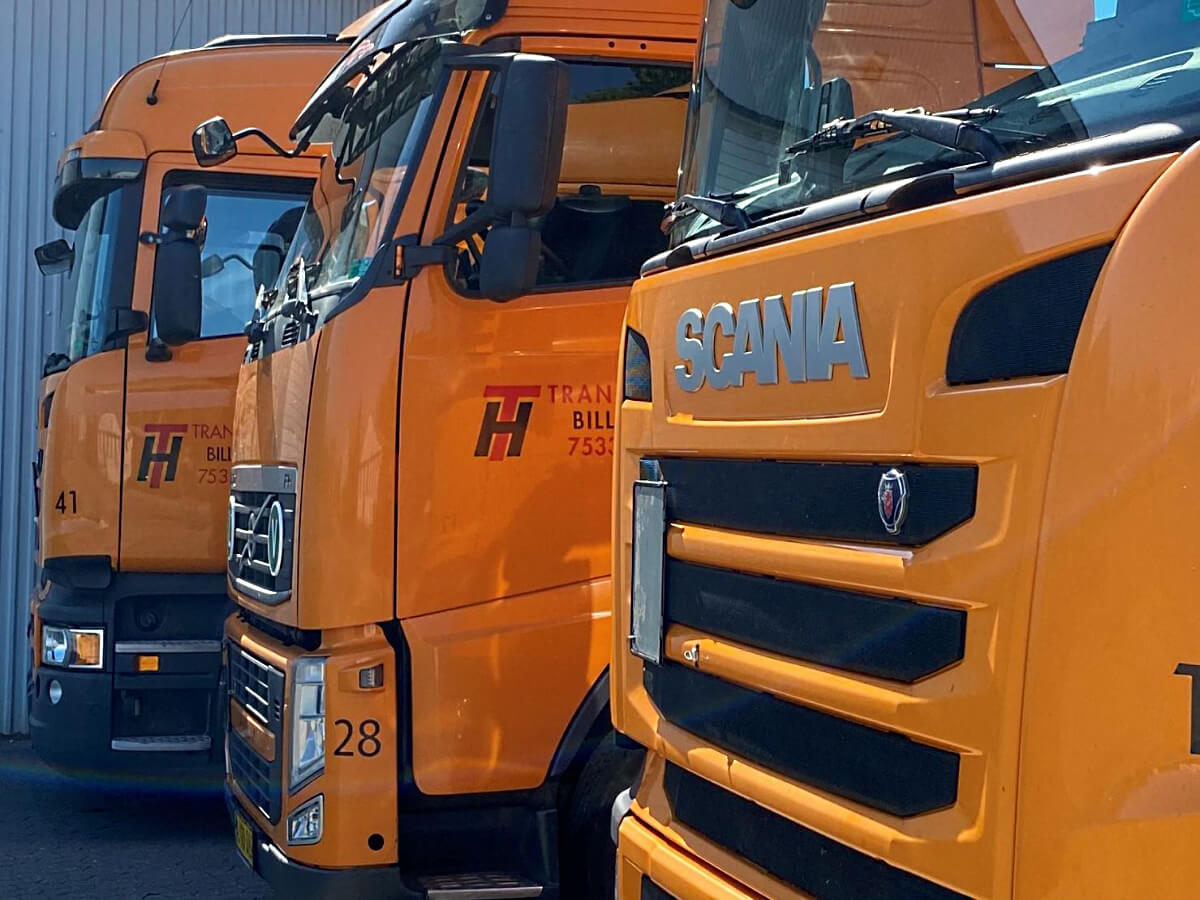 Volvo og Scania HT Transport lastbiler